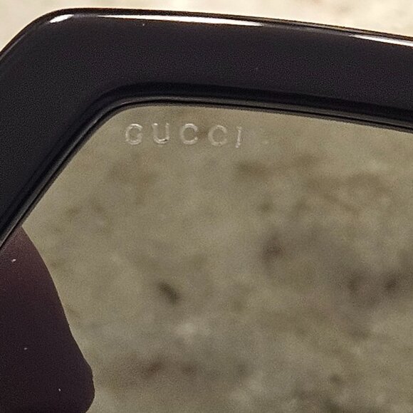 RARE GUCCI BLACK HEXAGON DOUBLE G ITALY GEOMETRIC OVERSIZED SUNGLASSES GG0772S main image 4